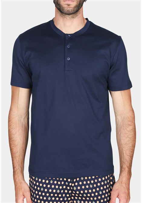 Pigiama Corto Uomo Serafino in Cotone Mercerizzato con Fantasia Arance JULIPET | JAC484561