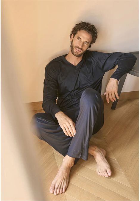 Pigiama Uomo Collo V in Lyocell 100% - Ultra Leggero e Traspirante JULIPET | JAL246103