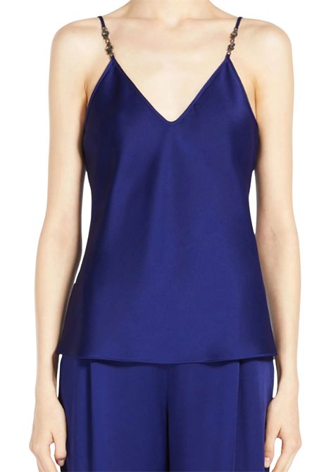 Top smanicato in envers satin con dettaglio gioiello Max Mara Studio | AFELIO036