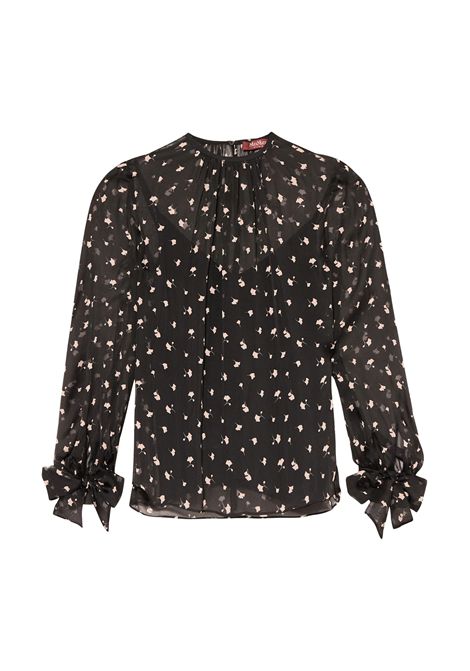 Max Mara Studio  Blusa in chiffon stampato con fiocchi ai polsi Max Mara Studio | FABIA005