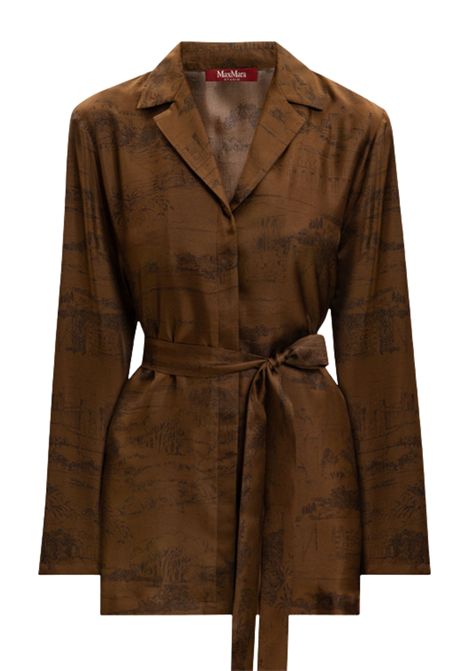 Max Mara  Blusa in seta BITURO marrone Max Mara Studio | MSTABITURO004