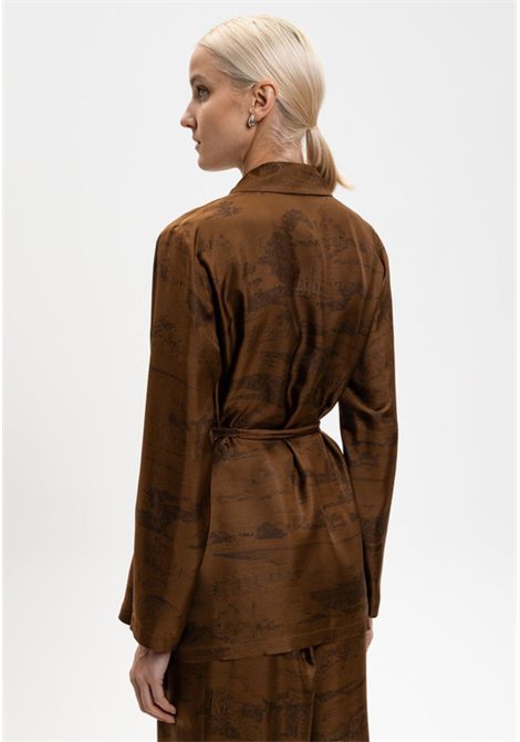 Max Mara  Blusa in seta BITURO marrone Max Mara Studio | MSTABITURO004