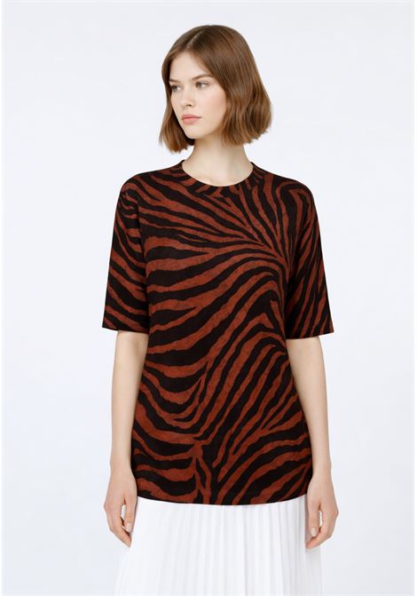 Max Mara Studio  Maglia girocollo in misto cotone con stampa all over Max Mara Studio | MSTAGO002