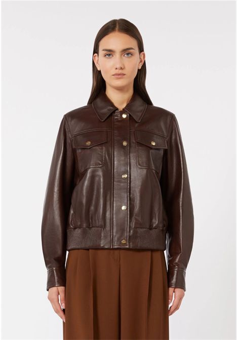 Max Mara  Giacca in pelle marrone Max Mara Studio | MSTBIADA002