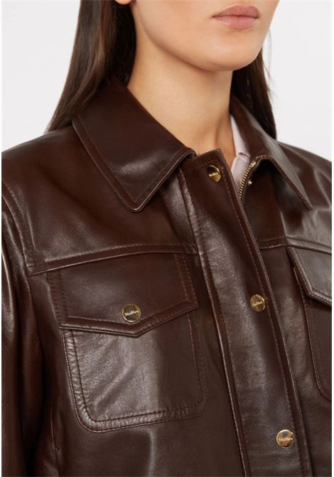 Max Mara  Giacca in pelle marrone Max Mara Studio | MSTBIADA002