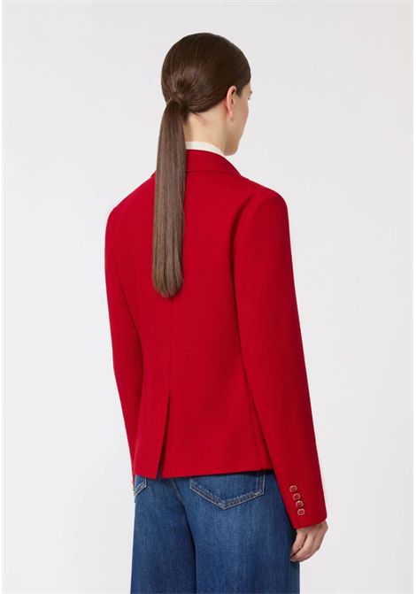 Max Mara  Giacca monopetto in jersey piquet rosso Max Mara Studio | MSTEMIRO002