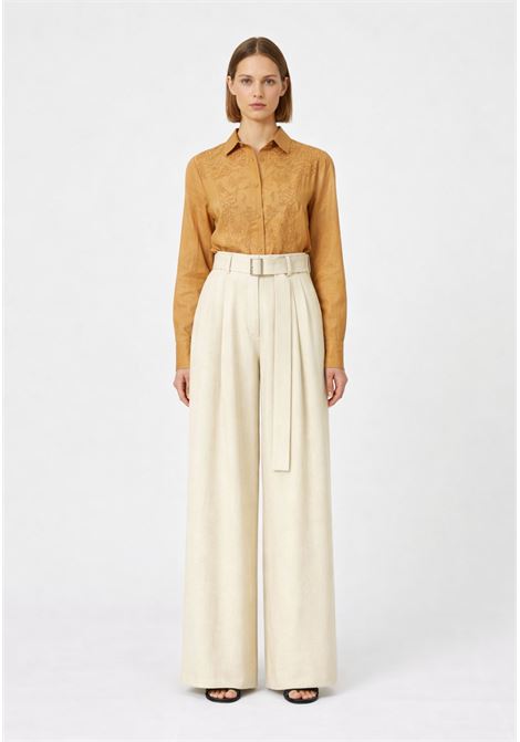 Max Mara Studio  Pantalone wide leg in lino Max Mara Studio | MSTMATERIA007