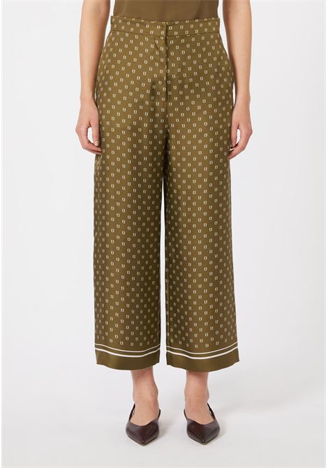 Max Mara Studio  Pantalone cropped in seta con stampa foulard Max Mara Studio | MSTOTTELIA003