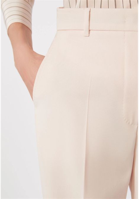 Max Mara  Pantalone in lana crêpe rosa Max Mara Studio | MSTQUASAR047