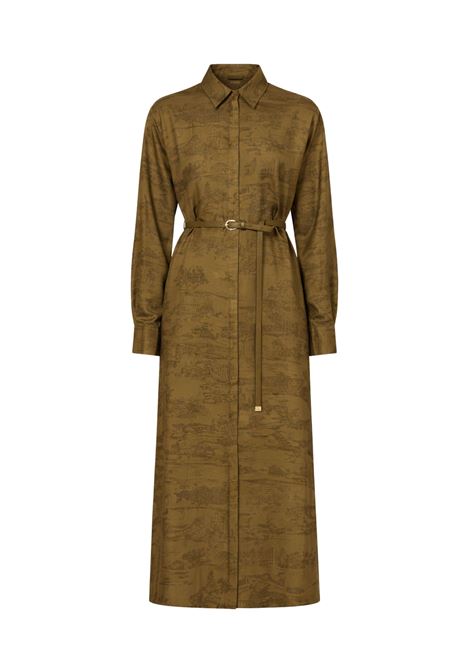 Max Mara Studio  Abito chemisier midi in seta con stampa all over Max Mara Studio | MSTSNOB004