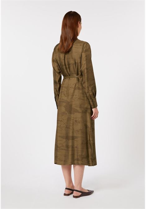 Max Mara Studio  Abito chemisier midi in seta con stampa all over Max Mara Studio | MSTSNOB004