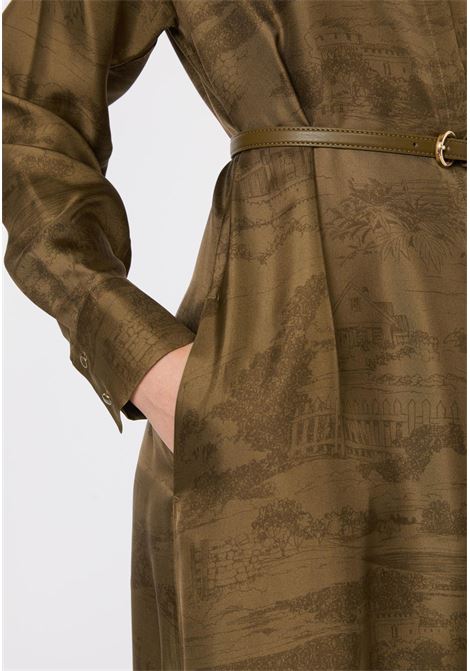 Max Mara Studio  Abito chemisier midi in seta con stampa all over Max Mara Studio | MSTSNOB004