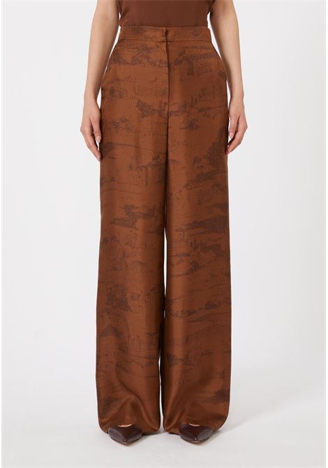 Max Mara Studio  Pantalone cropped in seta con stampa foulard Max Mara Studio | MSTVASAIO004