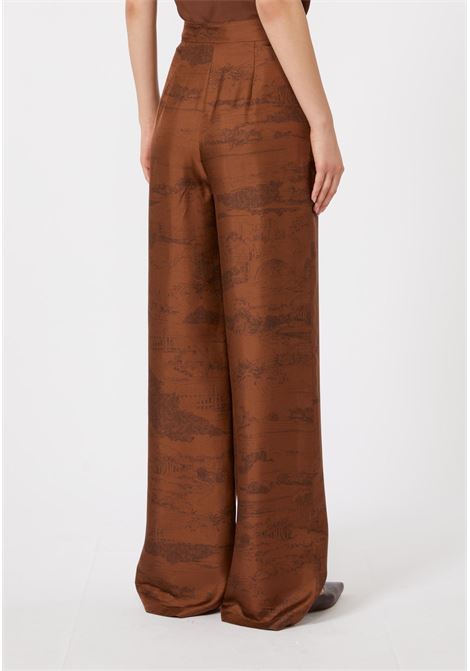 Max Mara Studio  Pantalone cropped in seta con stampa foulard Max Mara Studio | MSTVASAIO004