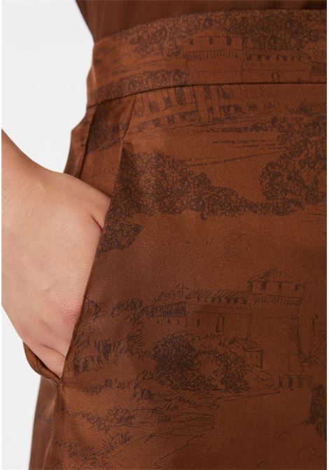 Max Mara Studio  Pantalone cropped in seta con stampa foulard Max Mara Studio | MSTVASAIO004