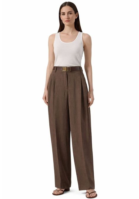 Pantalone Fluido in Batavia di Lino Délavé con Cintura Max Mara Studio | SIAMESE027