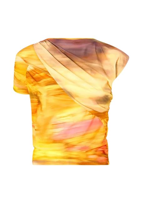 Top cropped in jersey con stampa paesaggio astratta Pinko | MARLENACN4