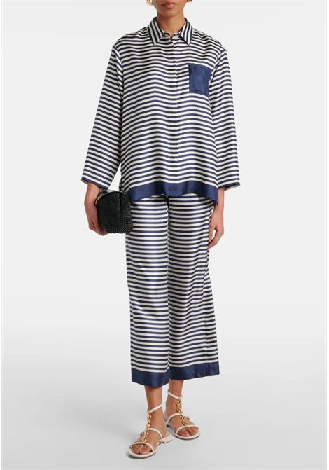 Camicia Maya in seta stampata a righe S'MaxMara | MAYA001