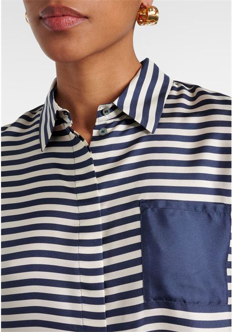 Camicia Maya in seta stampata a righe S'MaxMara | MAYA001