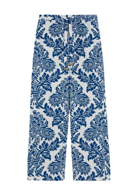 Pantalone Merano in Cotone Fantasia Bluette S'MaxMara | MERANO001