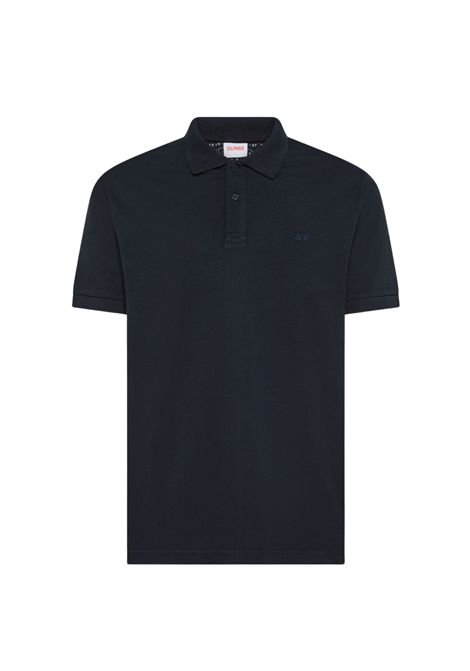 Polo in cotone blu navy con dettagli a contrasto SUN68 | A3610307