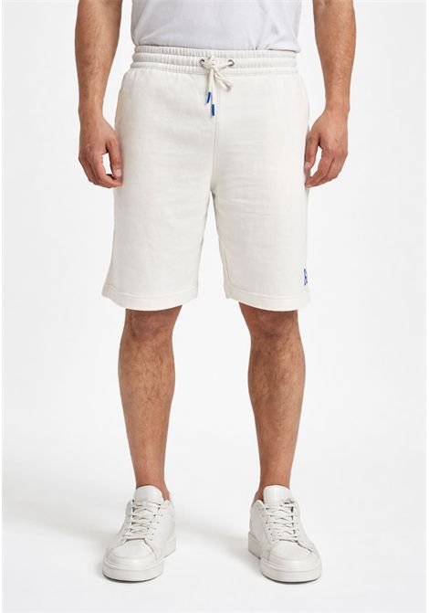 Bermuda in felpa di cotone bianco panna SUN68 | F3614031