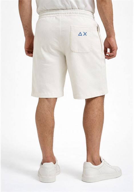 Bermuda in felpa di cotone bianco panna SUN68 | F3614031