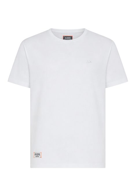 T-shirt in piquet stretch bianco SUN68 | T3613501