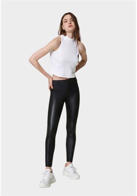 Top smanicato con collo alto in cotone interlock TWINSET | 251AP214100840