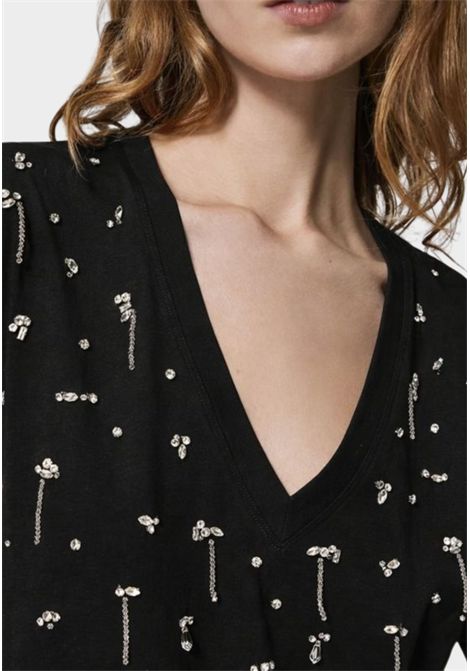 T-shirt cropped con ricami TWINSET | 251AP222300006