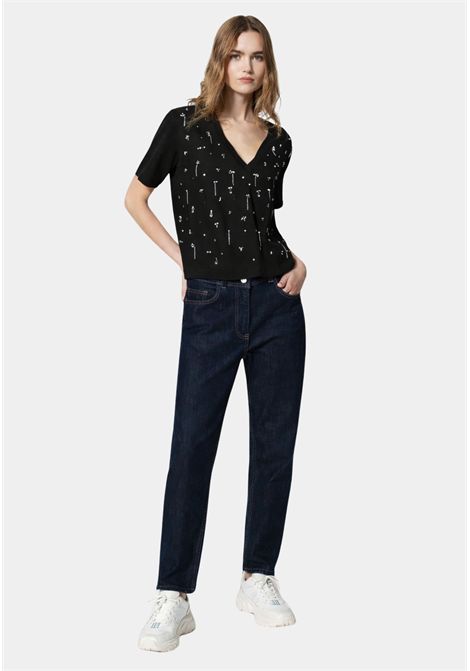 T-shirt cropped con ricami TWINSET | 251AP222300006