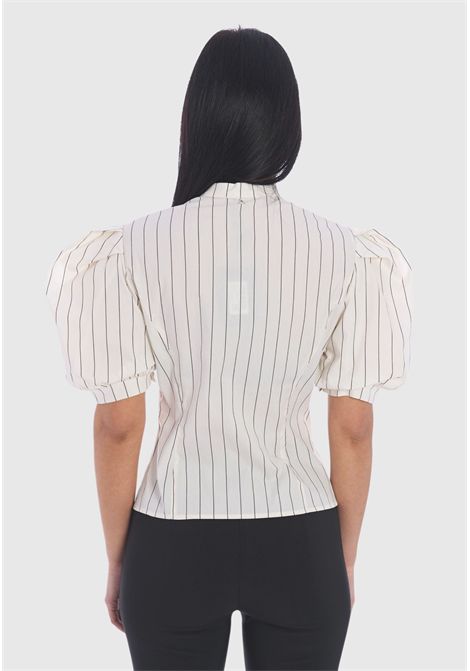 Camicia in popeline a righe con macramè TWINSET | 251AP248312235