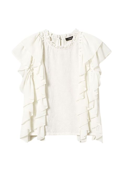 Blusa in mussola con volant e ricamo  Actitude TWINSET | 251AP249000632