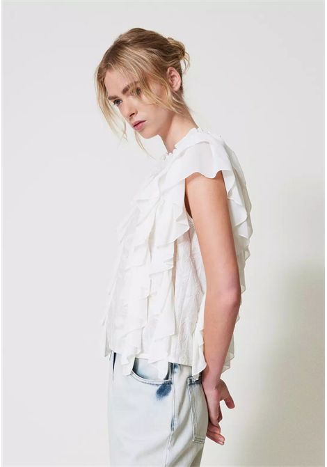 Blusa in mussola con volant e ricamo  Actitude TWINSET | 251AP249000632