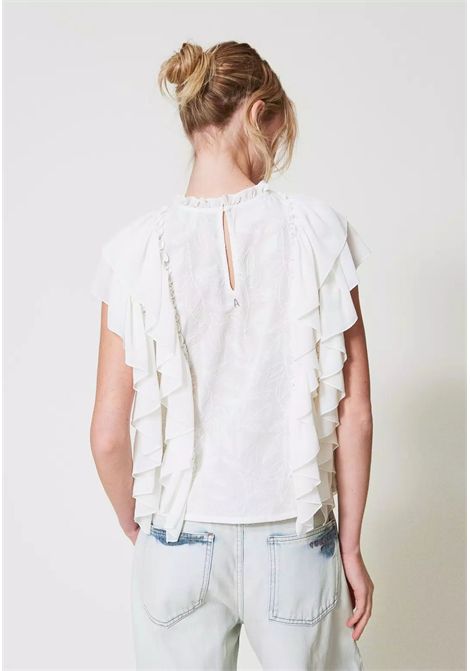 Blusa in mussola con volant e ricamo  Actitude TWINSET | 251AP249000632