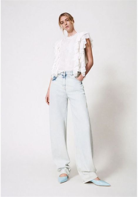 Blusa in mussola con volant e ricamo  Actitude TWINSET | 251AP249000632