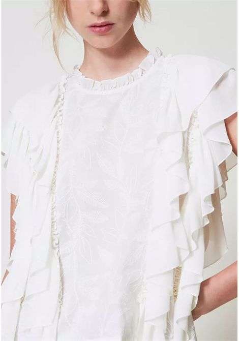 Blusa in mussola con volant e ricamo  Actitude TWINSET | 251AP249000632