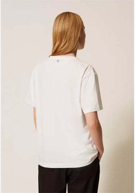 T-shirt con stampa e strass Actitude TWINSET | 261AP216413294