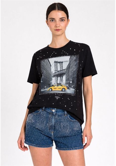 T-shirt con stampa e strass Actitude TWINSET | 261AP216413295