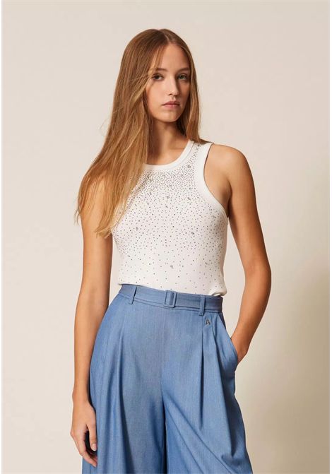 Top a costine con ricamo Actitude TWINSET | 261AP220100526