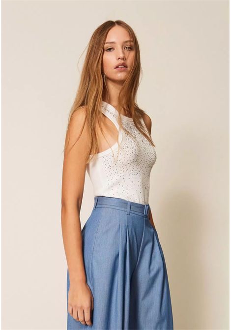 Top a costine con ricamo Actitude TWINSET | 261AP220100526