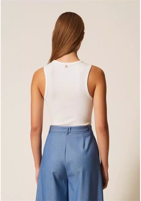 Top a costine con ricamo Actitude TWINSET | 261AP220100526