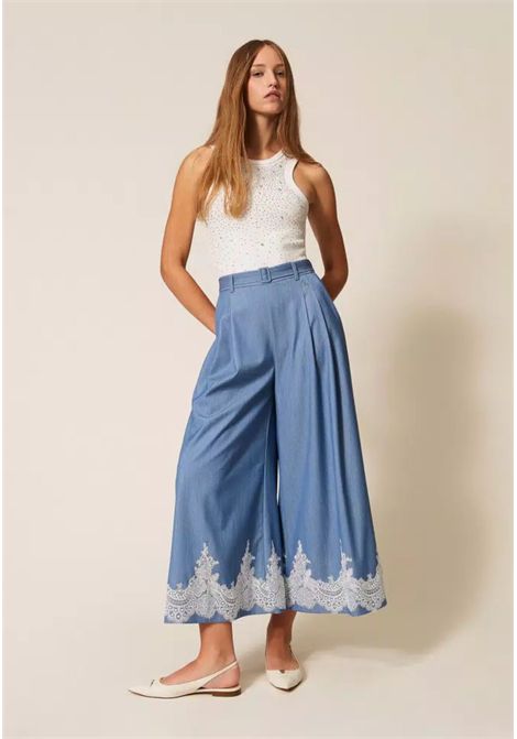 Top a costine con ricamo Actitude TWINSET | 261AP220100526