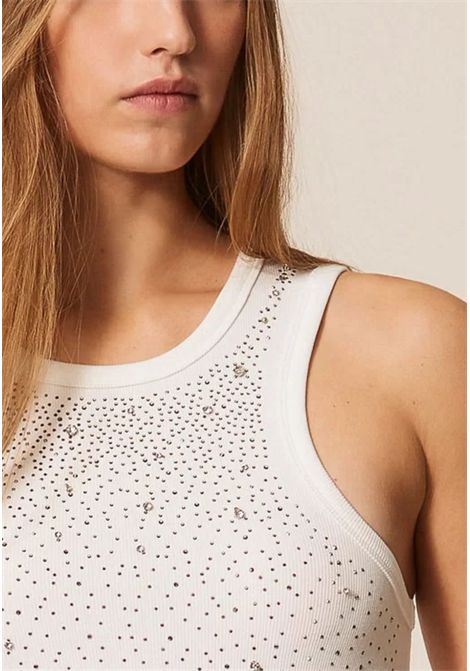 Top a costine con ricamo Actitude TWINSET | 261AP220100526