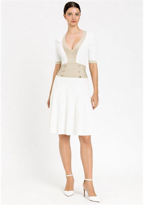 Abito bianco in maglia con lurex TWINSET | 261AP311013236
