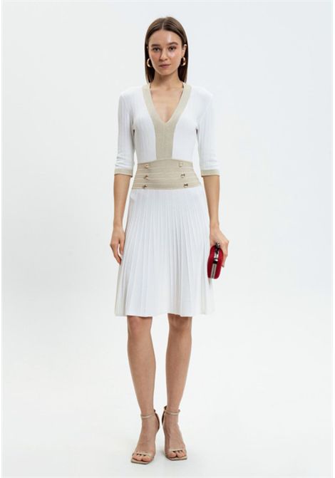 Abito bianco in maglia con lurex TWINSET | 261AP311013236