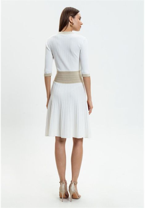 Abito bianco in maglia con lurex TWINSET | 261AP311013236