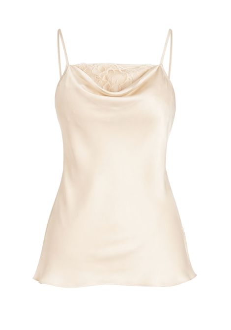Twinset Top Satin con Inserto in Pizzo  Avorio TWINSET | 261AT208713362