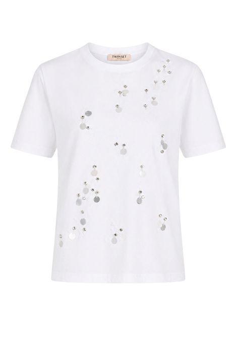 T-shirt Twinset Actitude con applicazioni - Bianco TWINSET | 261AT218100526