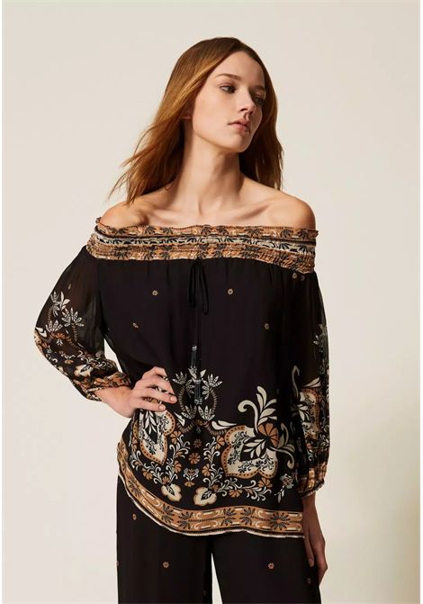Blusa Twinset in georgette di viscosa con stampa foulard TWINSET | 261LB2LAA13225